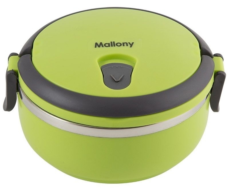 Термос Mallony / Маллони SEMPLICE контейнер с широким горлом для пищевых продуктов, из нержавеющей стали и пластика, зеленый, 0.6л / термопосуда