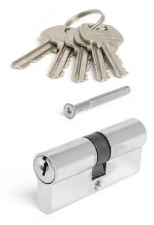 Цилиндровый механизм Vanger / Вангер EL-80-Ni-Skinpack двухсторонний, ключ-ключ, ЦАМ, цвет никель, 40/40, 80мм, секретность 5000 / фурнитура