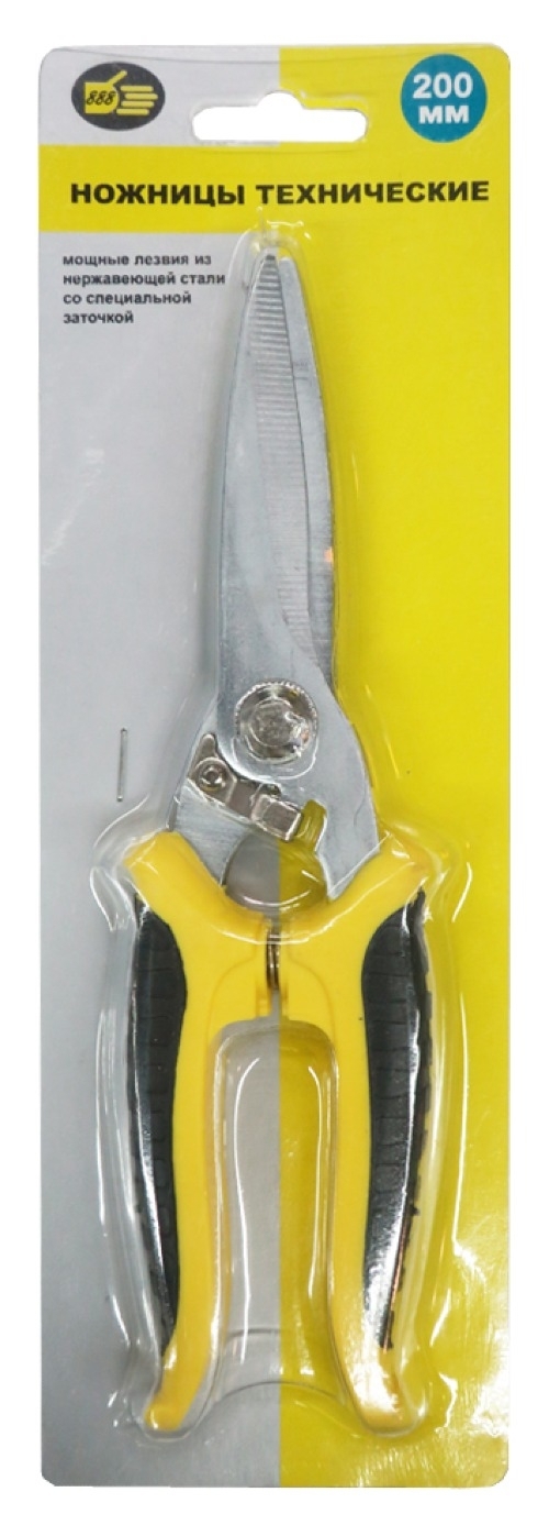 Ножницы по металлу 888 технические, с двухкомпонентной рукояткой, хромованадиевая сталь, длина 200мм / режущие и пильные инструменты