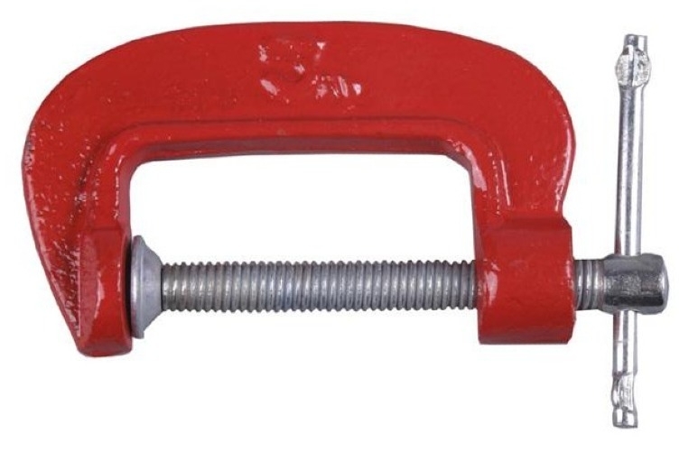 Струбцина Stayer / Стайер Профи G-образная, универсальная, стальная, красная, 50мм / инструменты