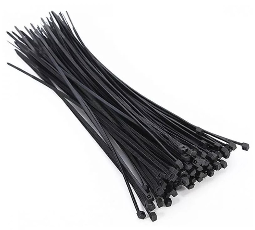 Хомут стяжка KEW / Кев нейлоновый, черный, 2.5×200мм, 100шт. / крепеж