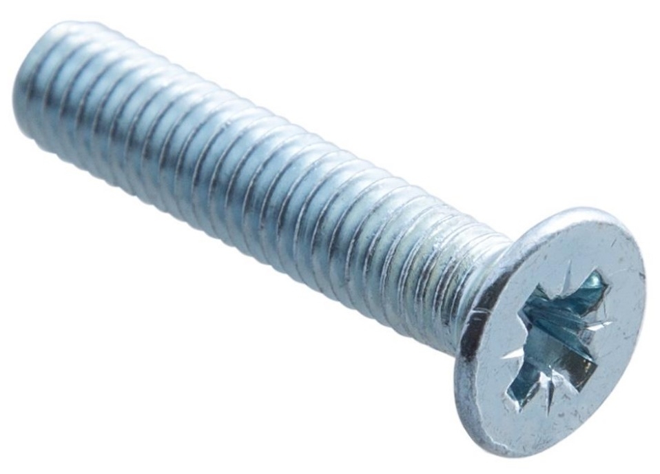 Винт Стройбат DIN 965 метрический оцинкованный, стальной, серый, 3×20мм, резьба М3, 20шт. / крепеж