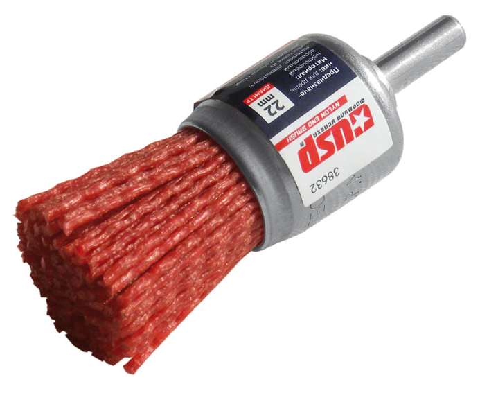 Щетка крацовка USP / УСП для дрели, венчик, нейлоновая, 22мм / инструменты