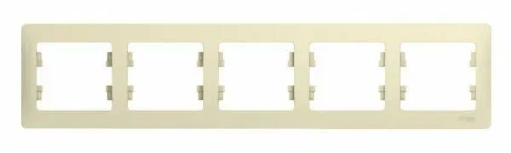 Рамка электроустановочная Schneider Electric / Шнайдер Электрик GLOSSA 5-постовая, из пластика, цвет бежевый, 367×82×12мм