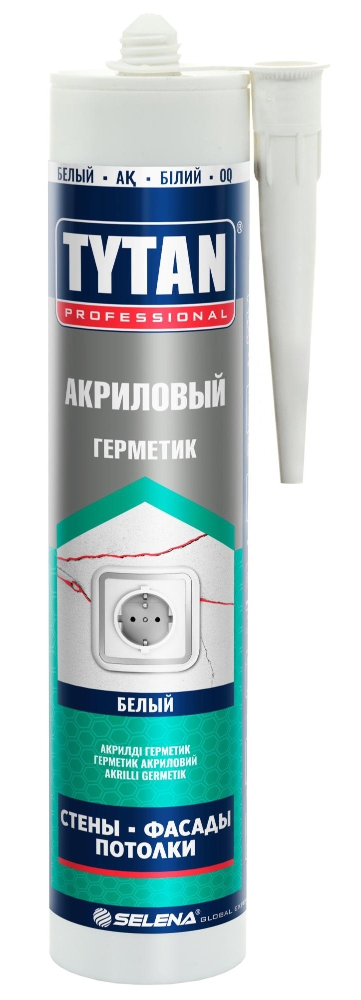Герметик акриловый TYTAN Professional / Титан Профессионал универсальный, белый, 280мл / строительство и ремонт