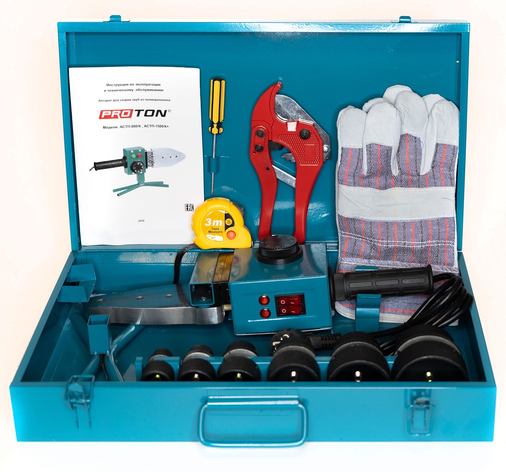 Сварочный аппарат PROTON / Протон АСТП-1500/К для полипропиленовых труб, 220В, 1500Вт / инструменты
