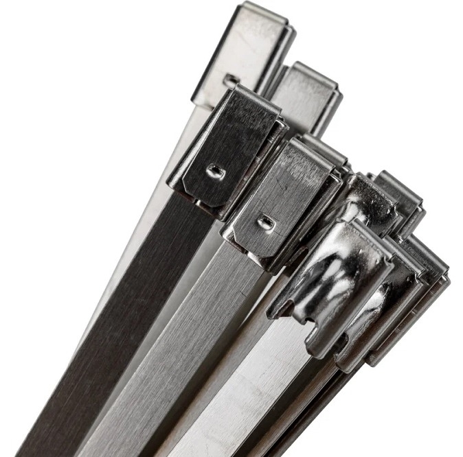 Хомут стяжка REXANT / Рексант универсальный, стальной, серый, 200х4.6мм, 10шт. / крепеж