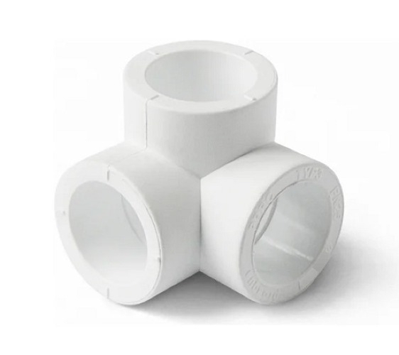 Тройник PRO AQUA / Про Аква двухплоскостной для труб, под сварку, полипропиленовый, белый, диаметром 20мм / водоснабжение
