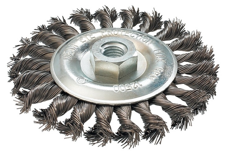 Щетка крацовка RemoColor / РемоКолор Hobbi для УШМ, плоская, крученая, стальная, 125мм / инструменты