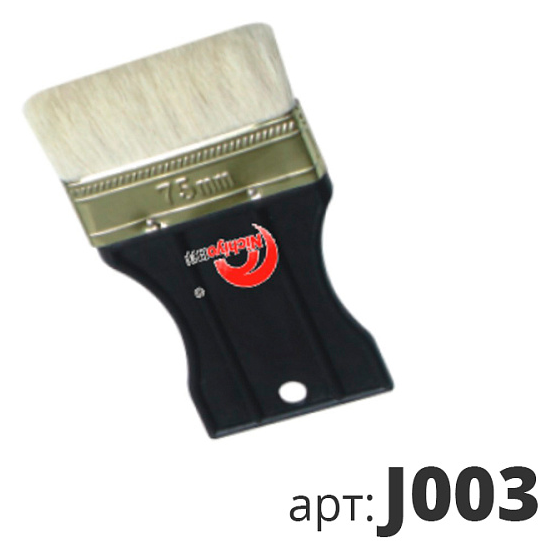Кисть малярная STM / СТМ декоративная, с искусственной щетиной, плоская, 75мм / малярные и отделочные инструменты