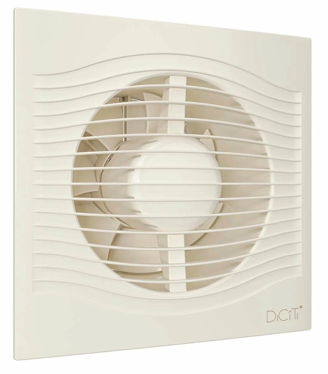 Вентилятор вытяжной ЭРА DICITI SLIM 5C Ivory осевой с обратным клапаном, в корпусе из ABS-пластика, бежевый, воздуховод 125мм, 140м3/час, 30дБ, 10Вт / вентиляция