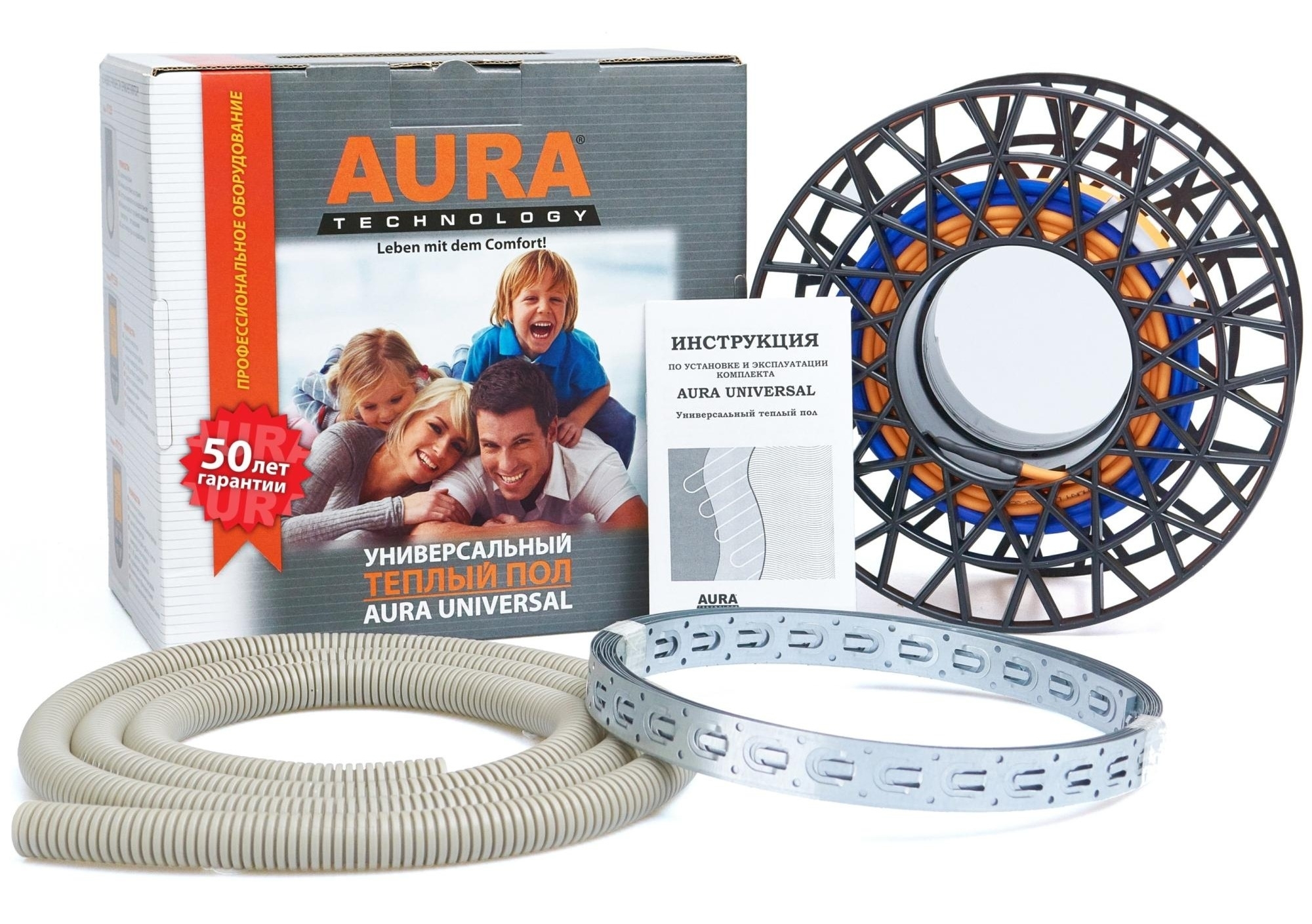 Теплый пол AURA / Аура Universal LTL 64/850 универсальный, двужильный экранированный кабель, оранжевый, от -30 до +70°C, 220В, 50Гц, 64м, IP67, 850Вт / отопление