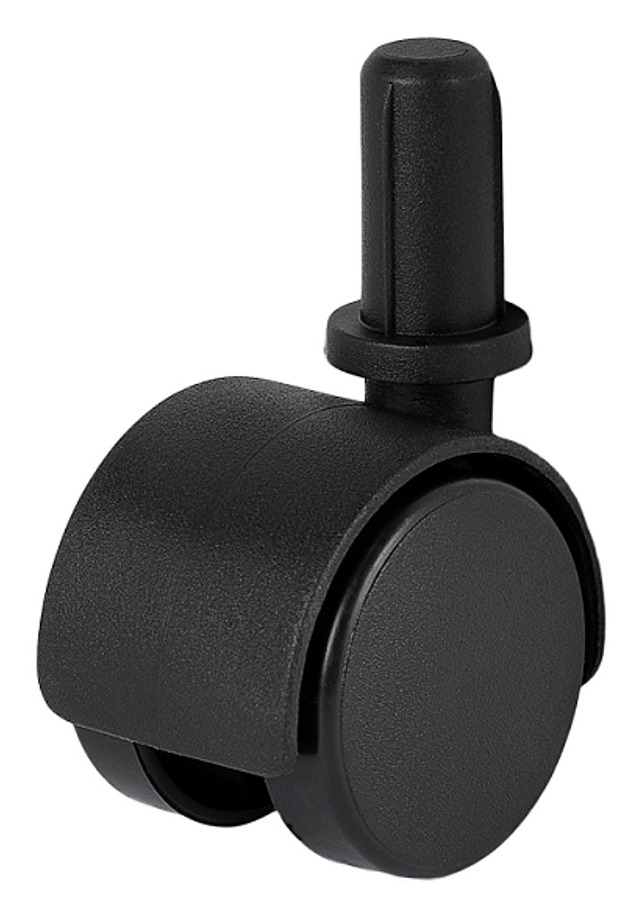 Мебельное колесо Larvij / Ларвидж LWS-40 двойное, поворотное, пластиковое, черное, диаметр 40мм / фурнитура