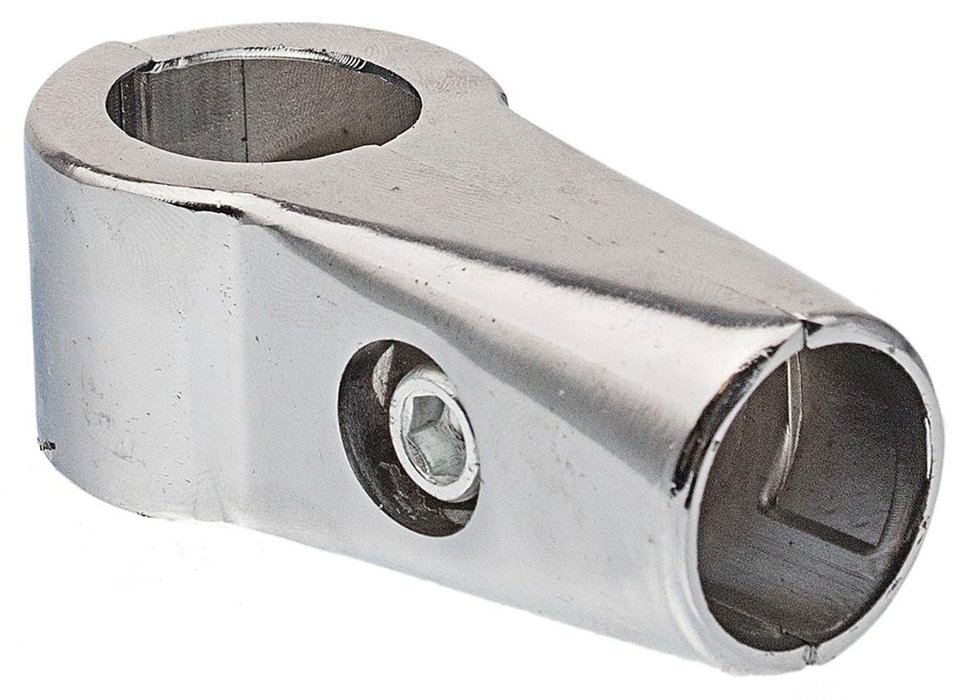 Соединитель для труб Element / Элемент Т-образный стальной, хром, диаметр 25мм / фурнитура для мебели