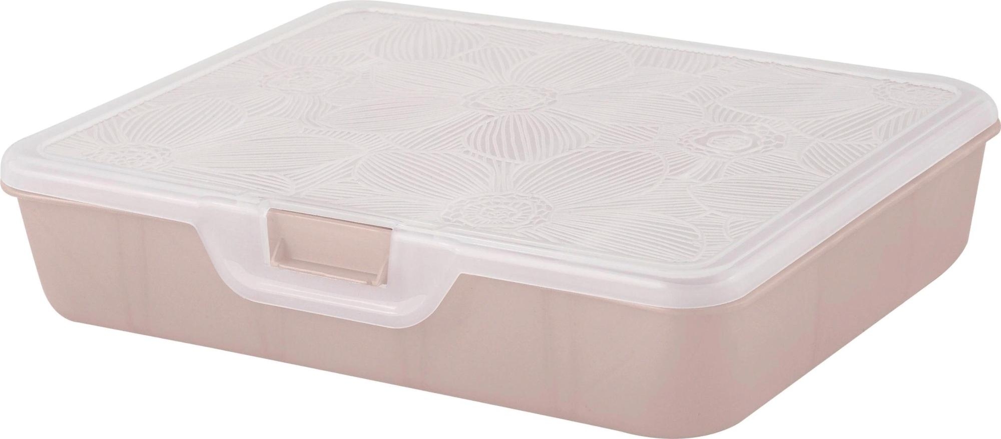 Органайзер Keeplex / Киплекс Fiori для хранения мелочей с крышкой и разделителями, из пластика, 19х16х4.5см / оборудование для мастерской