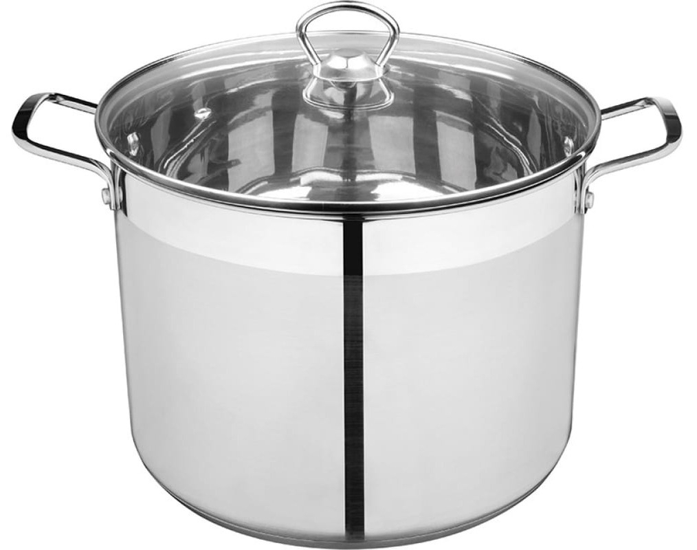 Кастрюля Mallony / Маллони CULINARIA с крышкой, из нержавеющей стали, диаметром 21см, высотой 28см, объемом 12.9л / посуда для кухни