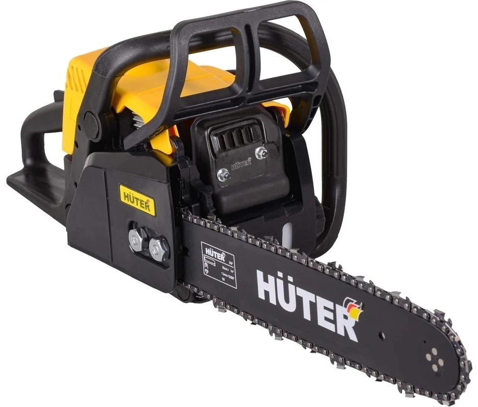 Бензопила Huter / Хутер MS-180 PRO бытовая, полотно 35см, шаг 3/8дюйма, 50 звеньев, 1500Вт / инструмент