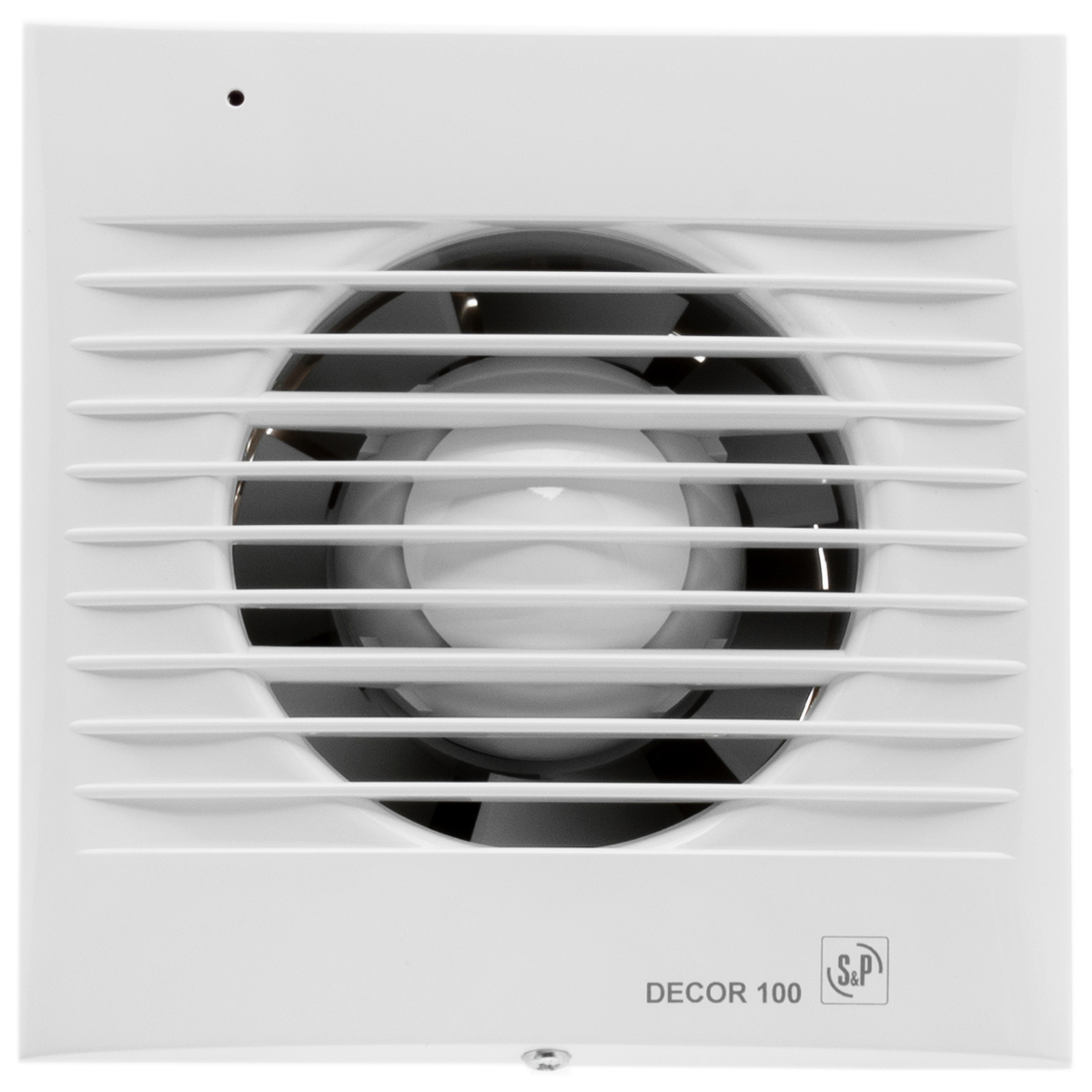 Вентилятор вытяжной S&P / С&П Decor 100C с обратным клапаном, в корпусе из пластика, белый, воздуховод 100мм, 95м3/час, 40 дБ, 13Вт / вентиляция