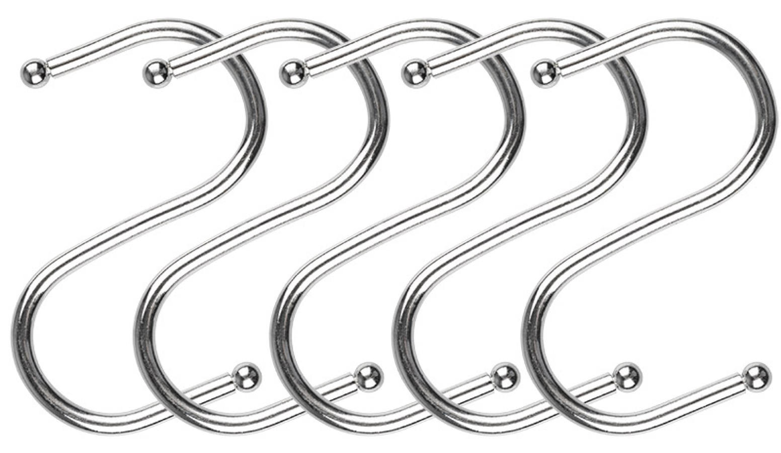 Набор крючков на рейлинг Mallony / Маллони Fortuna из нержавеющей стали, серебристые, 5.5х6.2см, в упаковке 5шт. / товары для дома