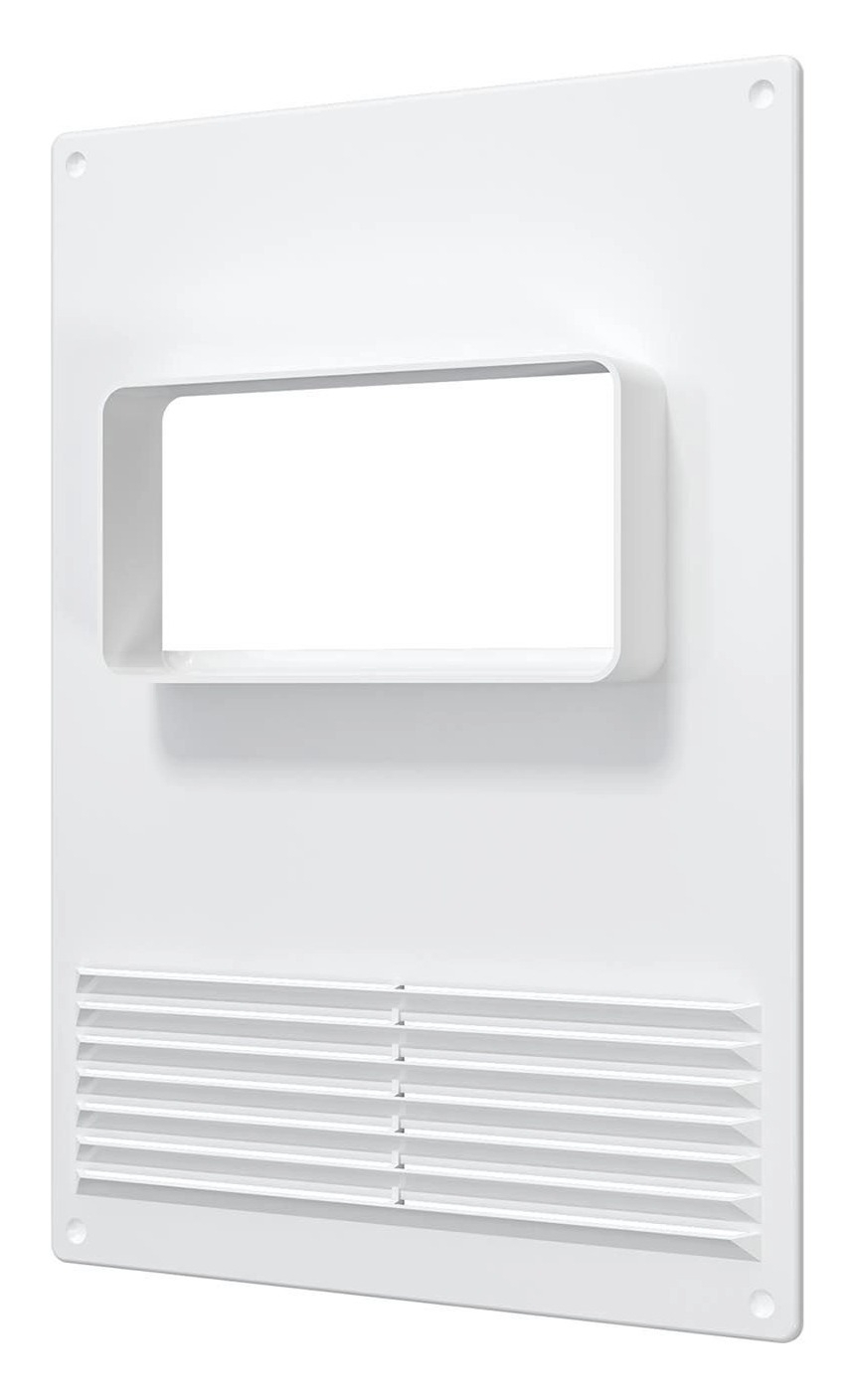 Площадка торцевая ЭРА 612ПТГР горизонтальная, пластиковая, белая, внешний размер 180×250мм / вентиляция