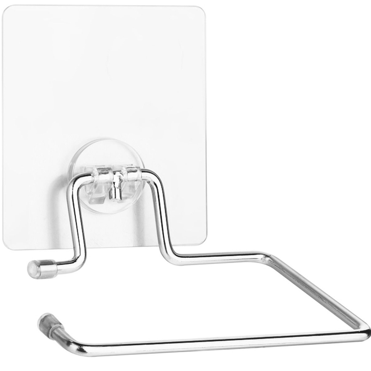 Держатель для туалетной бумаги Kleber / Клебер Lite без крышки, на силиконовом креплении, из нержавеющей стали, серебристый, размером 140×130х70мм / товары для дома