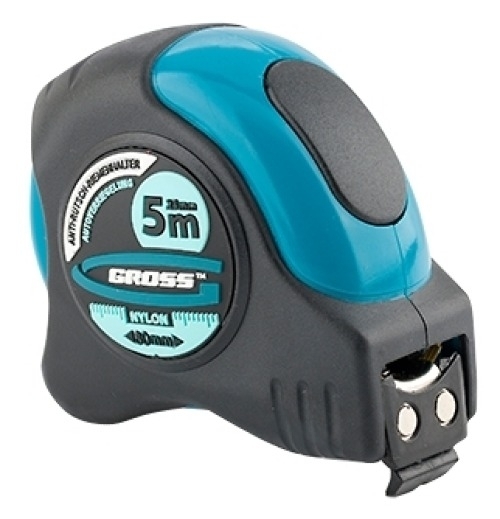 Измерительная рулетка GROSS / Гросс Schlagfest с магнитом, корпус из пластика, стальная лента, 5м / строительство и ремонт