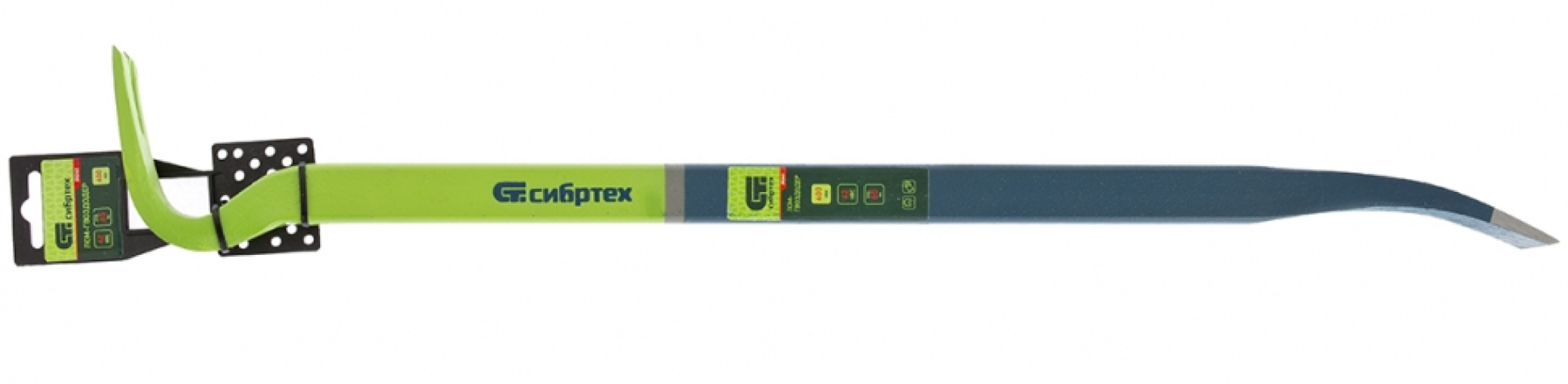 Гвоздодер СИБРТЕХ двусторонний, с ломом, стальной, зеленый, размером 600х25х12мм / инструменты