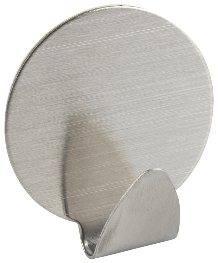 Набор крючков самоклеящихся Рыжий кот Круг из нержавеющей стали, серебристые, 3.5х4см, в упаковке 3шт. / товары для дома