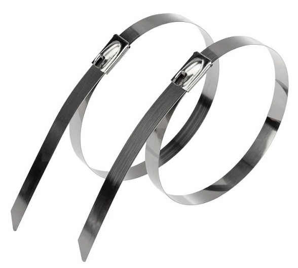 Хомут стяжка REXANT / Рексант универсальный, стальной, серый, 250х4.6мм, 10шт. / крепеж