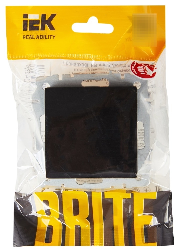 Выключатель IEK / ИЕК BRITE ВС10-1-1-БрЧ одноклавишный, механический, для скрытого монтажа, в пластиковом корпусе, черный, 220В, 10А, IP20 / электрика