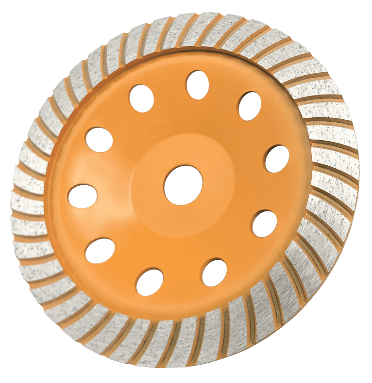 Чашка шлифовальная ВИХРЬ турбо алмазная, по бетону, зачистная, на металлической основе, посадка 22.2мм, диаметр 180мм / оснастка