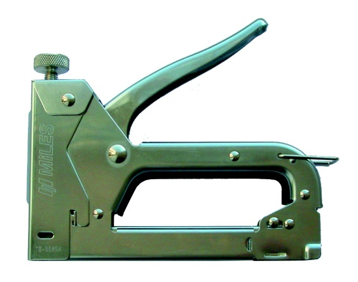 Степлер строительный 888 с плавной регулировкой удара, в металлическом оцинкованном корпусе, зеленый, скобы тип 53 / инструменты