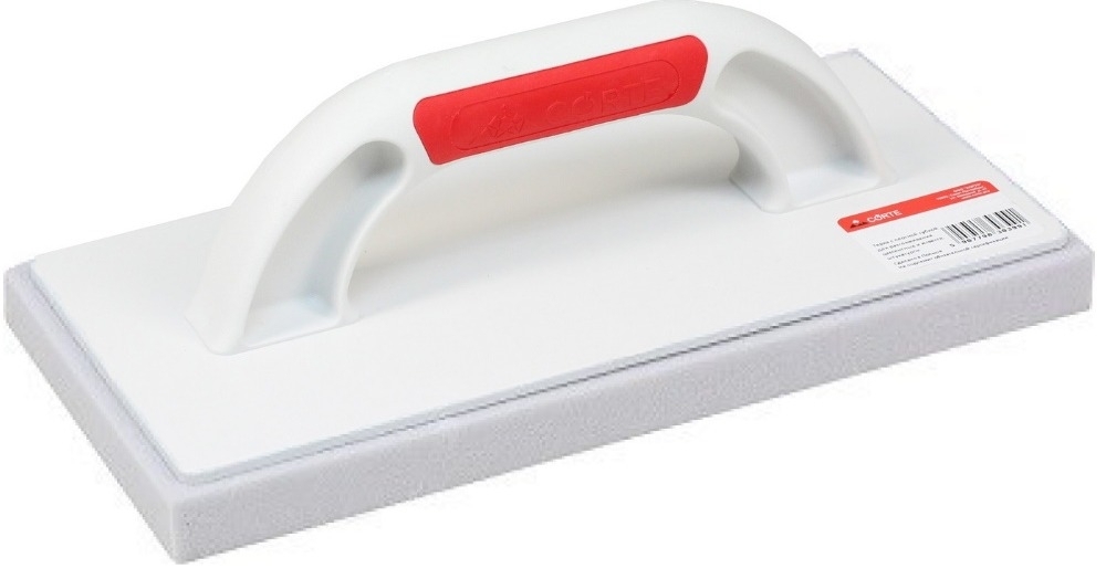 Терка строительная CORTE / Корте 0399C малярно-штукатурная, из резины, белая, 280х180мм / инструменты для ремонта