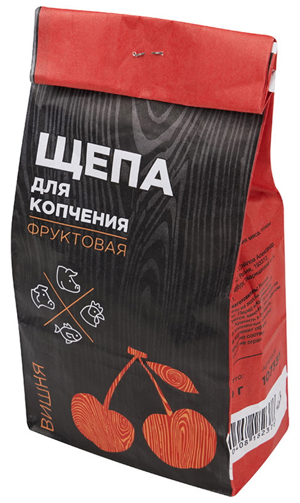 Щепа для копчения ECOS / Экос Вишня для приготовления мяса, рыбы и птицы, из древесины фруктовых пород, 200г / товары для дома