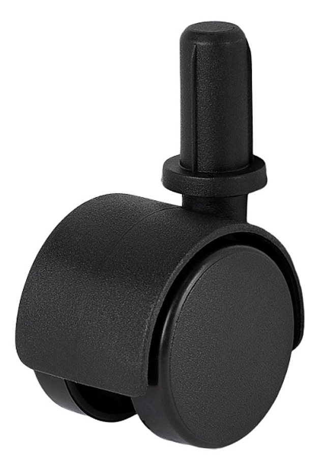 Мебельное колесо Larvij / Ларвидж LWS-50 двойное, поворотное, пластиковое, черное, диаметр 50мм / фурнитура