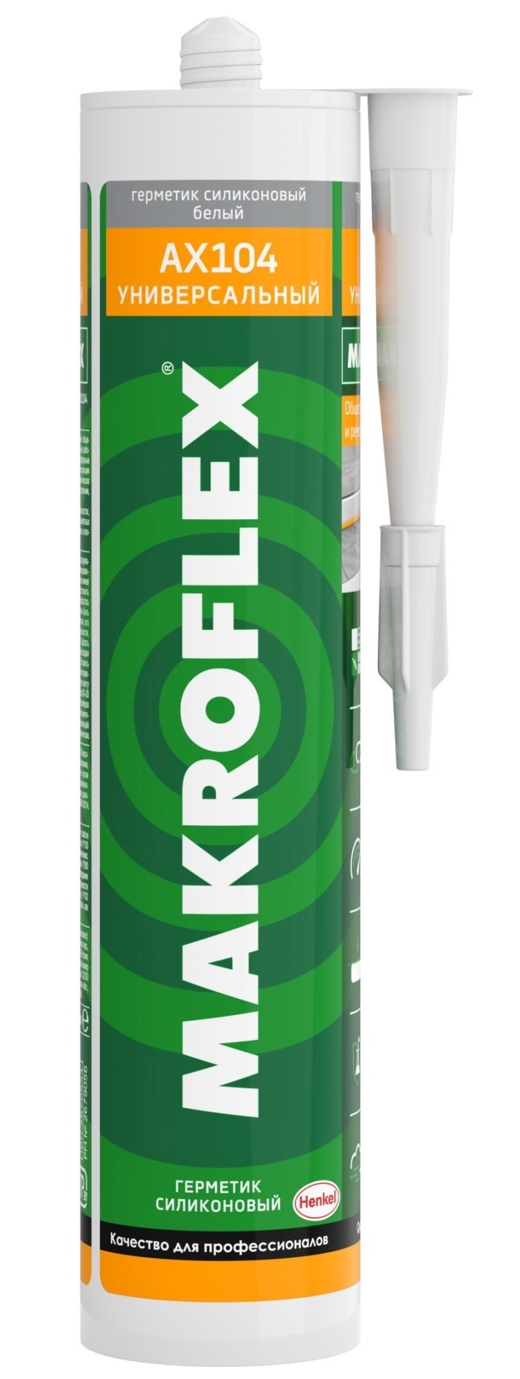 Герметик силиконовый Makroflex / Макрофлекс AX104 универсальный, белый, 290мл / строительство и ремонт