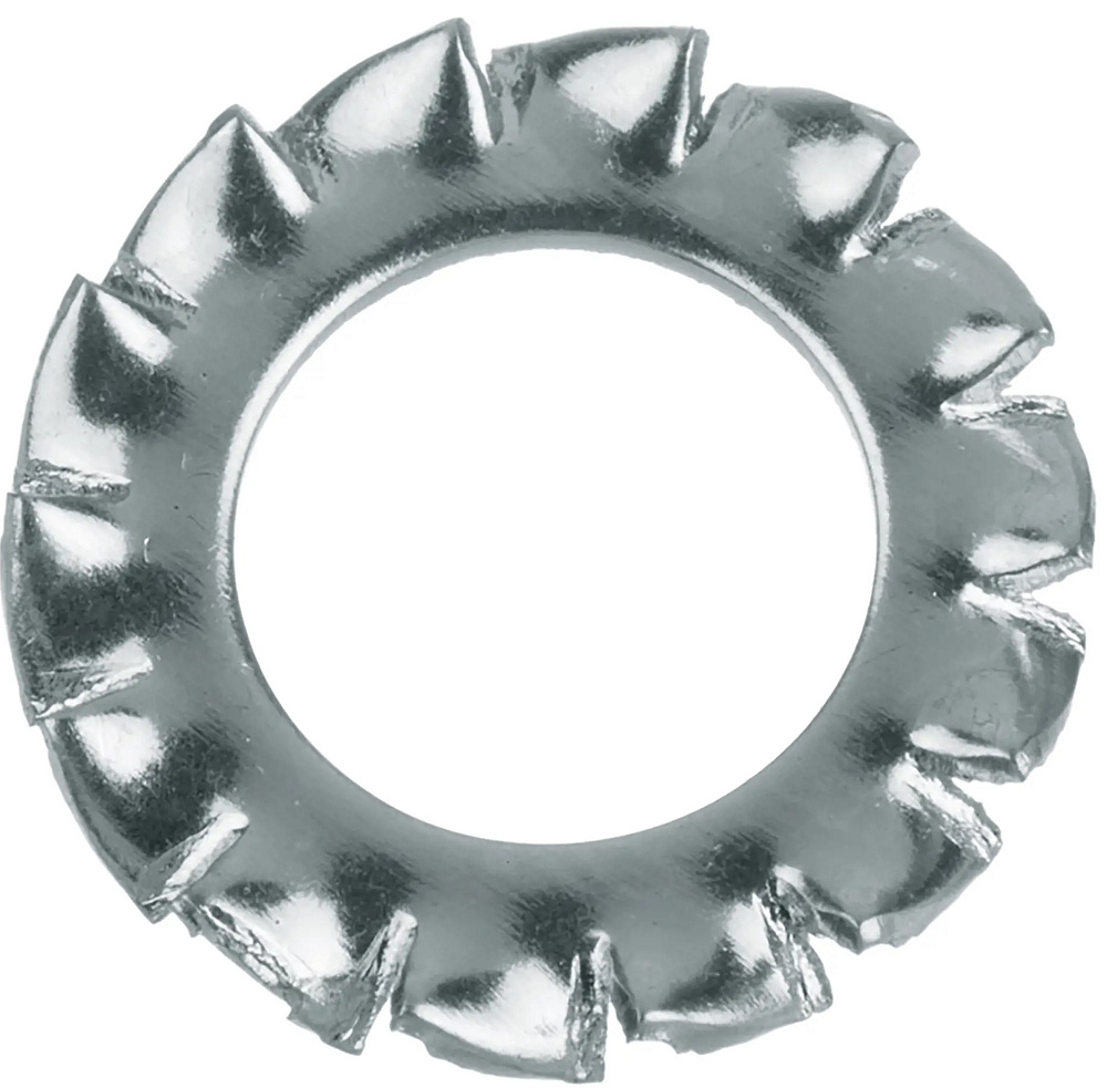 Шайба Стройбат зубчатая, из оцинкованной стали, М8, DIN 6798, диаметр 8мм, 8шт. / крепеж