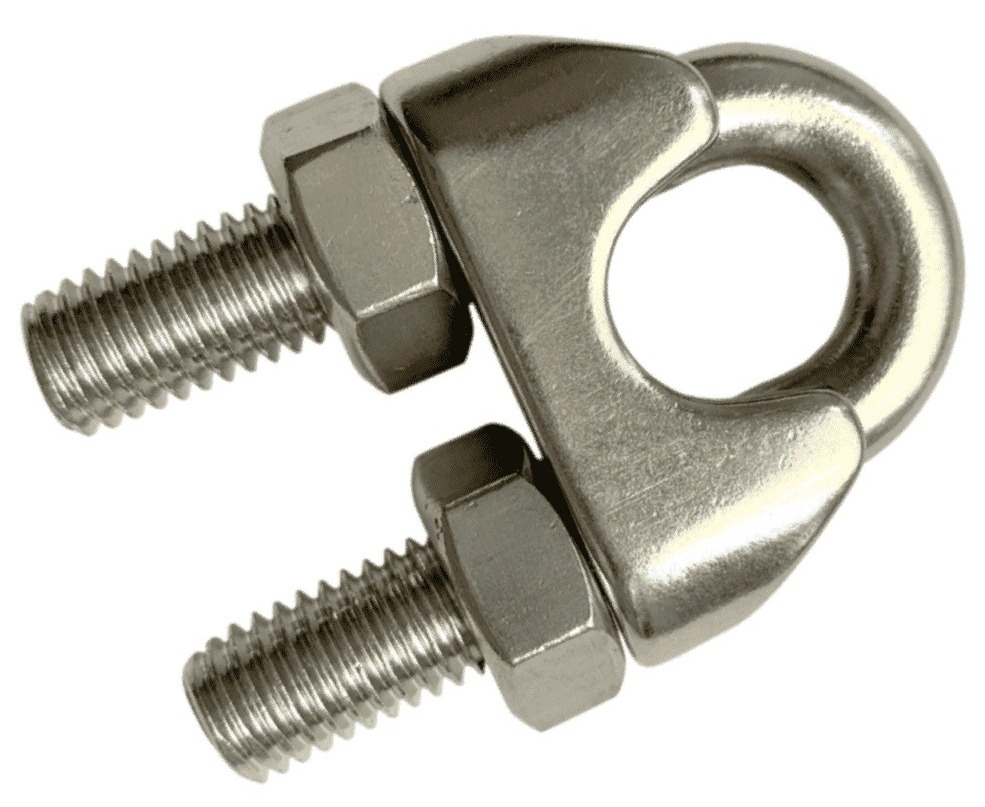 Зажим для троса Fixbox / Фиксбокс DIN741 двойной из оцинкованной стали, 3мм / крепеж