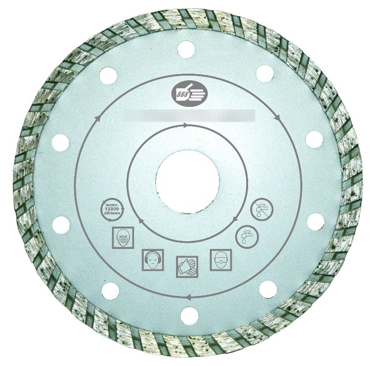 Диск алмазный 888 по камню, сухой и влажный рез, диаметр 180мм, посадочный 22.23мм, высота сегмента 8мм, рез 2.4мм / расходные материалы и оснастка