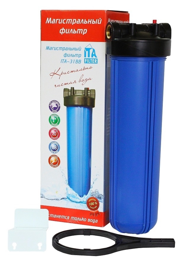 Фильтр магистральный ITA FILTER / Ита Фильтр ITA-31 BB 1" для холодной воды, с колбой из пластика, резьба 1дюйм, 60л/мин / водоснабжение
