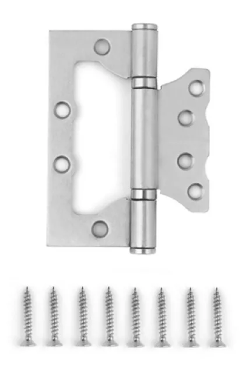 Петля мебельная Vanger / Вангер накладная универсальная, стальная, цвет матовый никель, 100х75мм / фурнитура