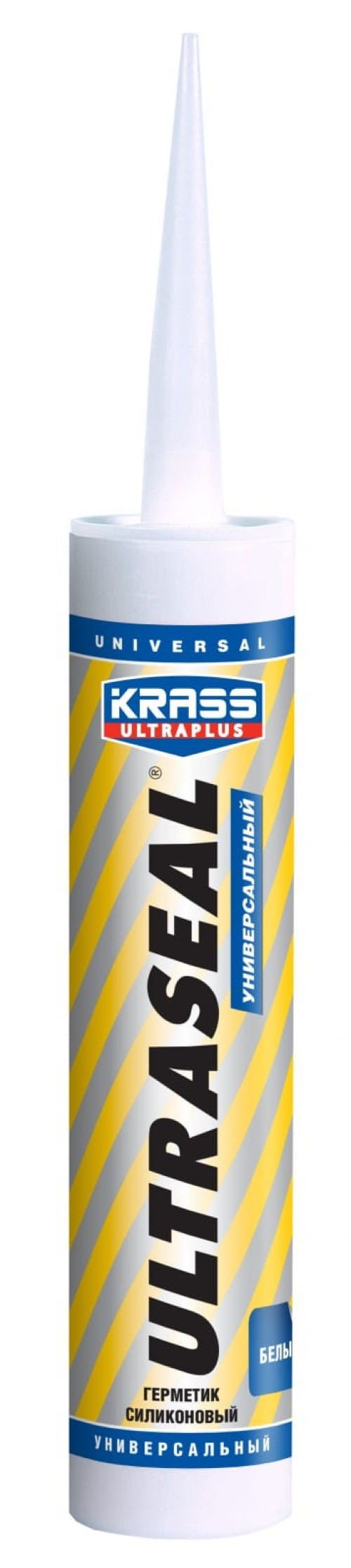 Герметик силиконовый Krass / Красс Ultraseal универсальный, белый, 260мл / строительство и ремонт
