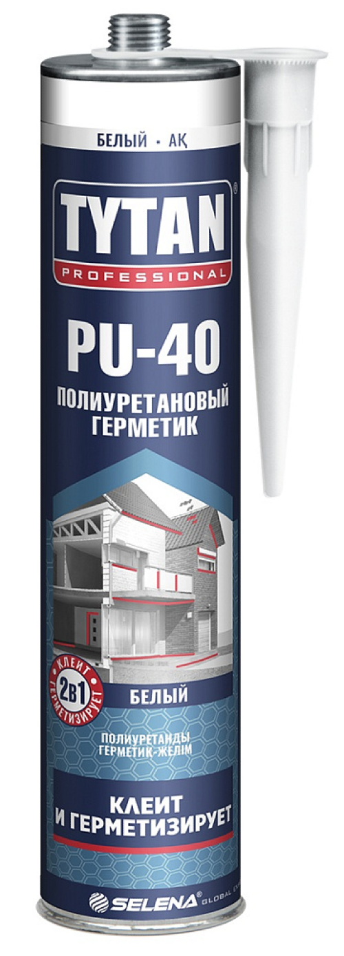 Герметик полиуретановый TYTAN Professional / Титан Профессионал PU-40 универсальный, белый, 310мл / строительство и ремонт