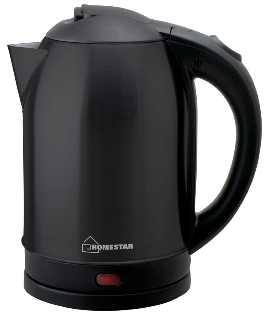 Чайник электрический HomeStar / ХоумСтар HS-1009 в корпусе из нержавеющей стали, черный, 1.8л, 1500Вт / товары для дома