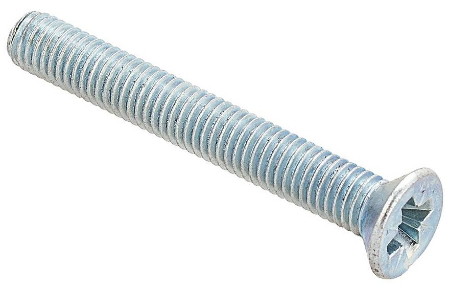 Винт Стройбат DIN 965 метрический оцинкованный, стальной, серый, 6×30мм, резьба М6, 9шт. / крепеж