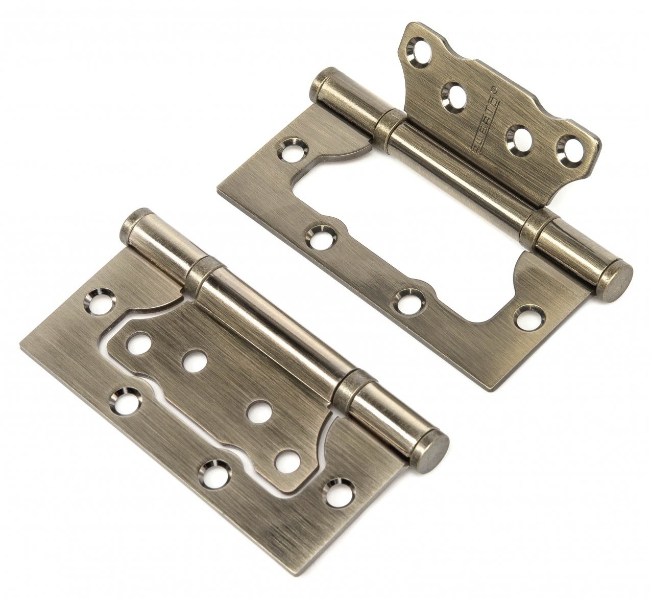 Петля мебельная СКОБЯНОЙ накладная, металлическая, цвет бронза, 100мм, 2шт. / фурнитура