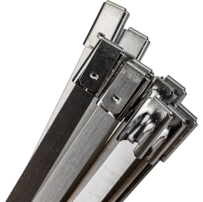 Хомут стяжка REXANT / Рексант универсальный, стальной, серый, 152мм, 10шт. / крепеж