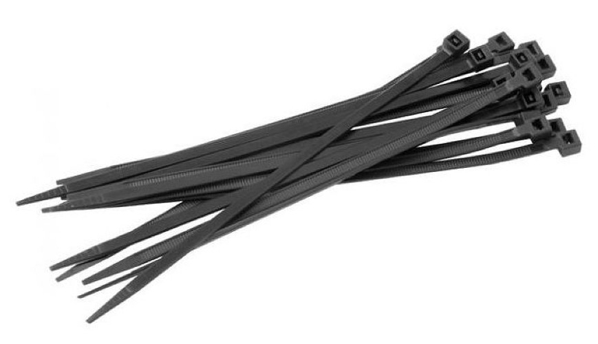 Хомут стяжка MIXTON / Микстон кабельный, нейлоновый, черный, 4.6×300мм, 10шт. / крепеж