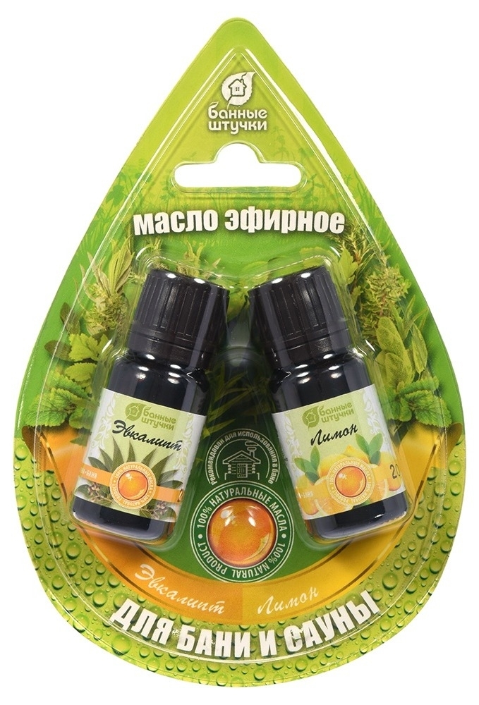 Набор для бани Банные штучки эфирные масла, 2шт.: эвкалипт и лимон / товары для бань и саун