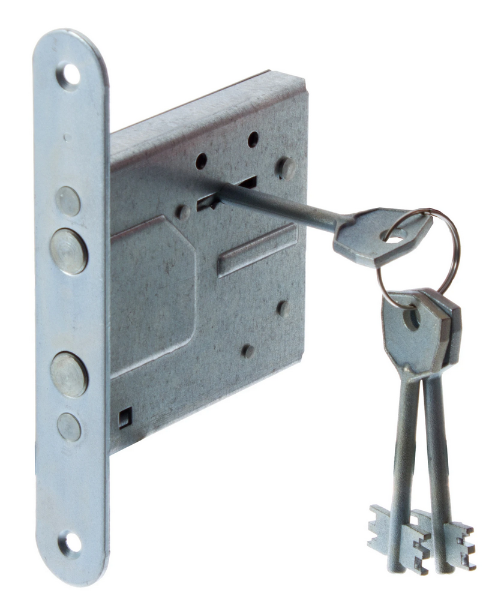 Замок врезной Просам ЗВ-8-4С/13 мини сувальдный, в металлическом корпусе, серый, размер 82×75×19.5мм / фурнитура